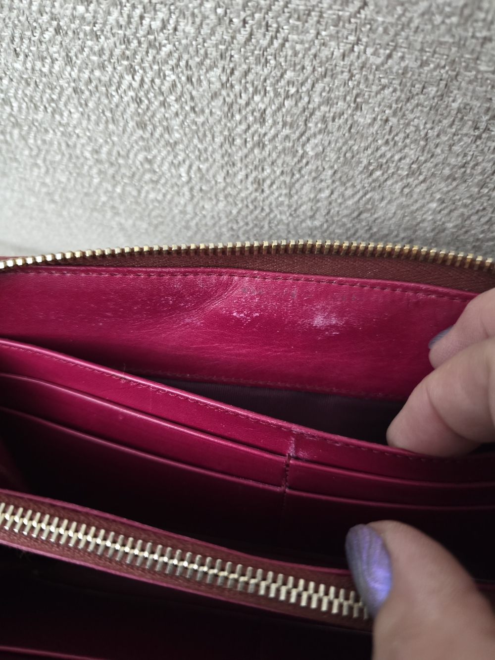 Miu Miu Red Croc-Embossed Zip Around Long Wallet - Picture 11 of 13